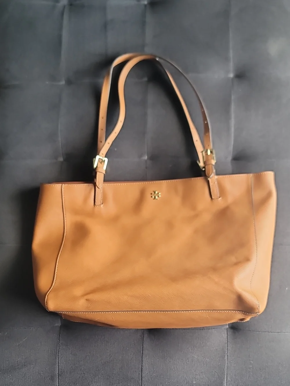 Tory Burch Cognac Leather Double-Handle Tote